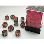 Transulcent Smoke/Red 12mm d6 Dice Block (36d6) - Chessex
