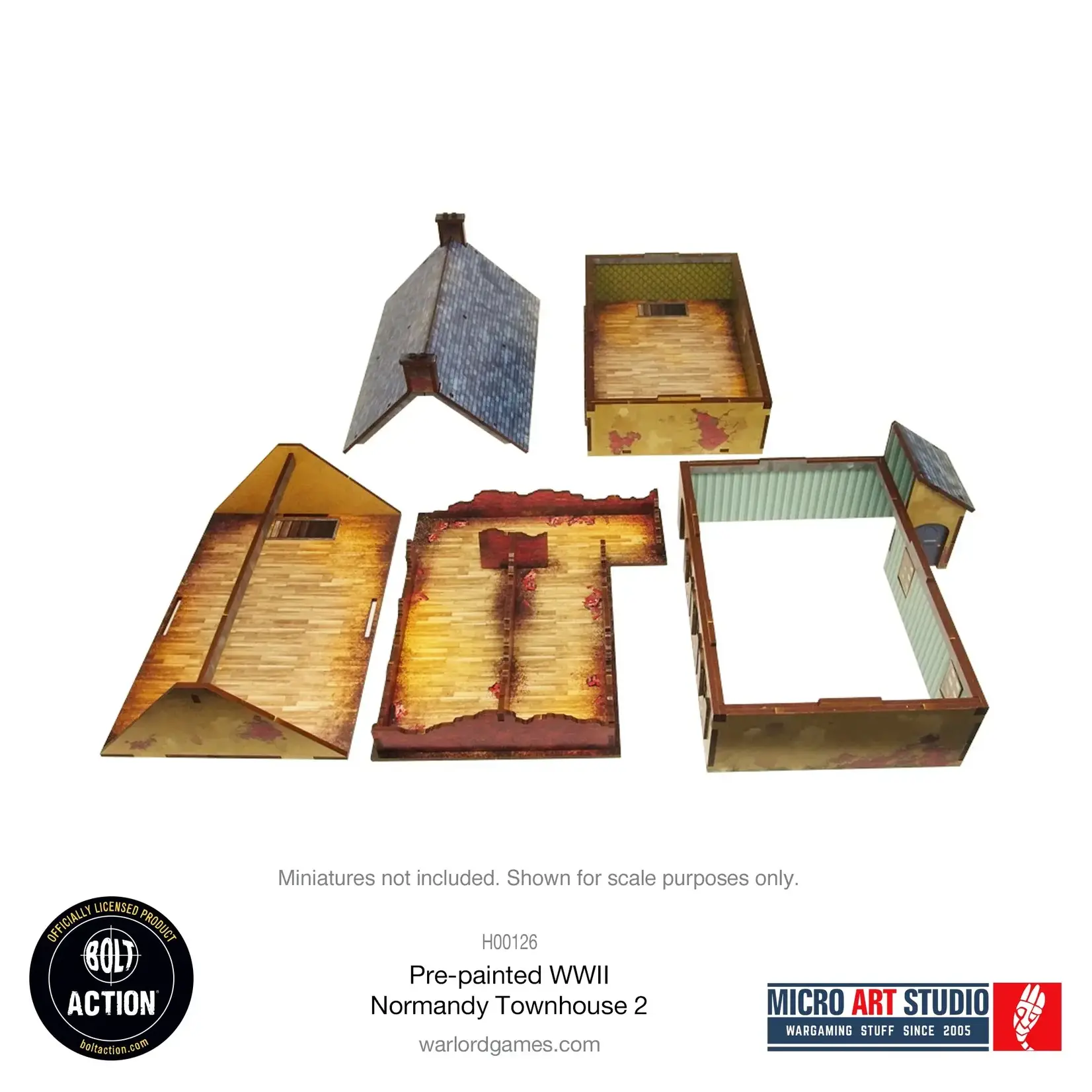 Micro Art Studio Maison de ville Normandie 2e gueere mondiale, pré-peinte - Bolt Action
