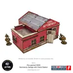 Micro Art Studio WW2 Normandy Garage w. Petrol Station , Pre-Painted - Bolt Action