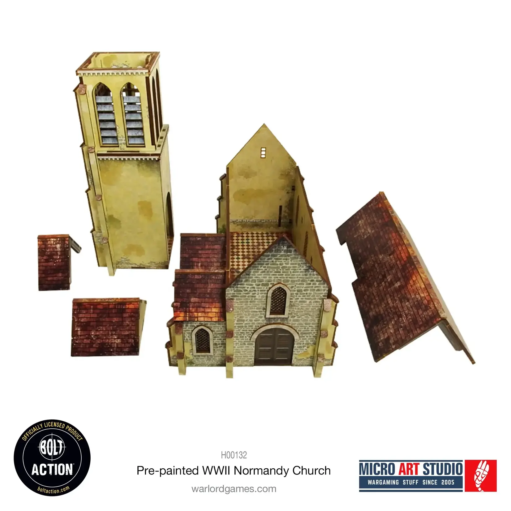 Micro Art Studio Église normande 2e guerre mondiale, prépeinte- Bolt Action