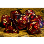 Opale cerise - Ensemble de dés polyhédriques par La Voûte du magicien