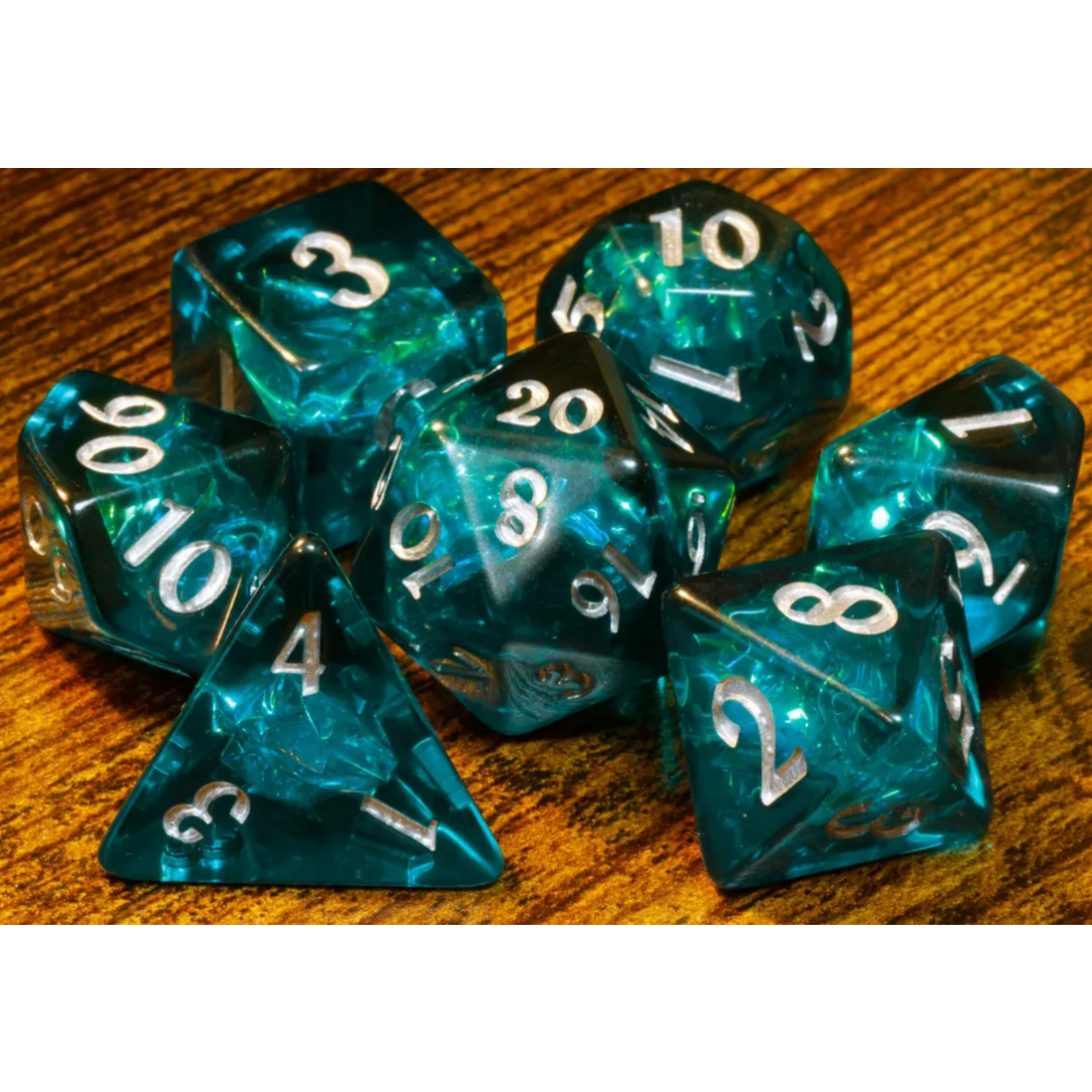 Opale des abysses- Ensemble de dés polyhédriques par La Voûte du magicien