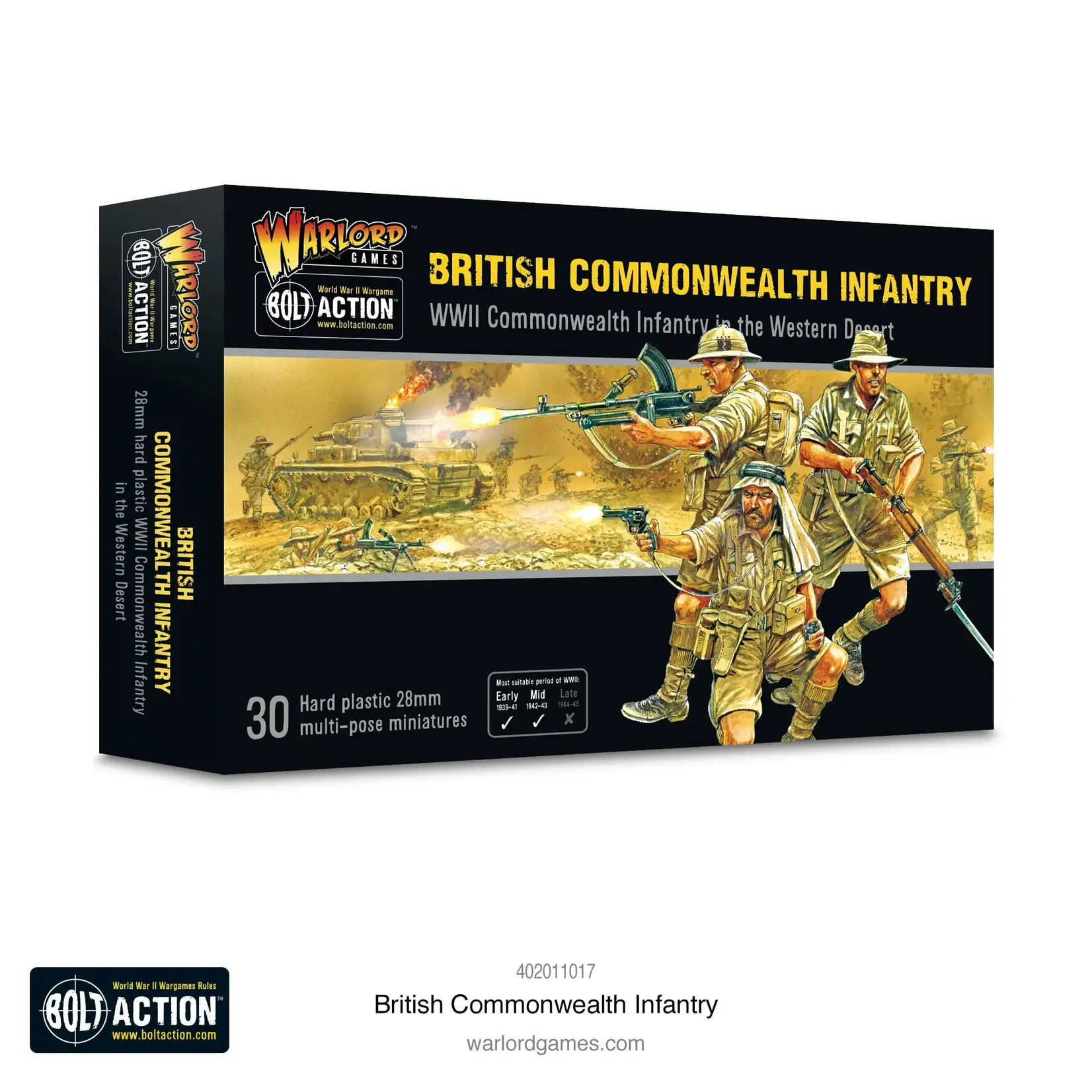 Warlord Games British Commonwealth Infantry: WWI Commonweatlh Infantry in the Western Desert - Bolt Action