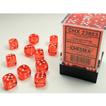 Bloc de d6 translucides Orange/blanc 12mm (36 dés) - Chessex