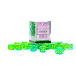 Ensemble de 36d6 12mm Translucide Vert-Turquoise/jaune
