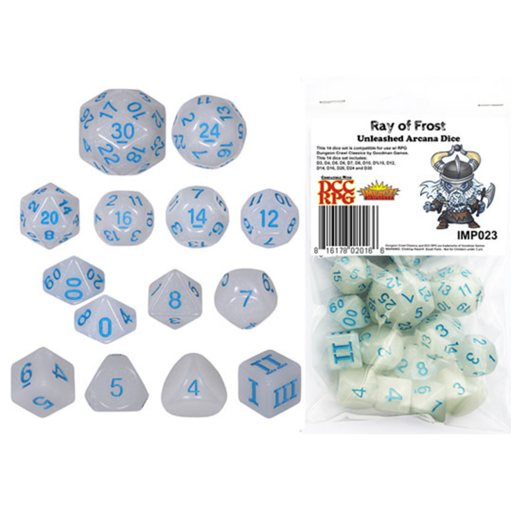 Impact Miniatures Ray of Frost 14-Die Set for Dungeon Crawl Classics (DCC)