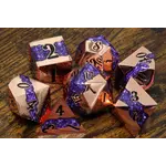 Mana de Minerai (Cuivré - Mauve) - Ensemble de dés polyhédriques en métal La Voûte du Magicien