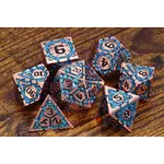 Voûte Azur - Ensemble de dés polyhédriques en métal La Voûte du Magicien