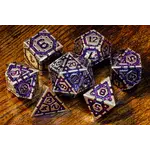 Voûte Stellaire (Argent - Mauve) - Ensemble de dés polyhédriques en métal La Voûte du Magicien
