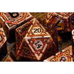Artéfact Volcanique - Ensemble de dés polyhédriques en métal La Voûte du Magicien