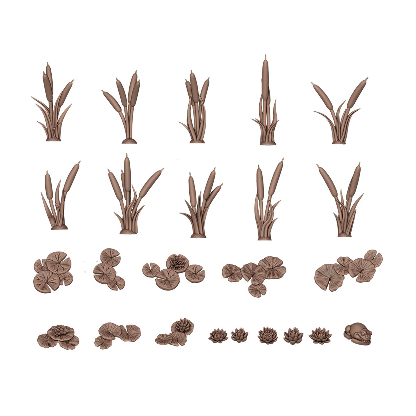 Nénuphars et quenouilles / Water Lilies & Cattails - AK Basing Bits