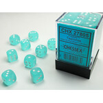 Frosted Teal/white 12mm d6 Dice Block (36 dice)