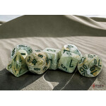 Marble Mega-hedral Green/dark green 7-Die Set