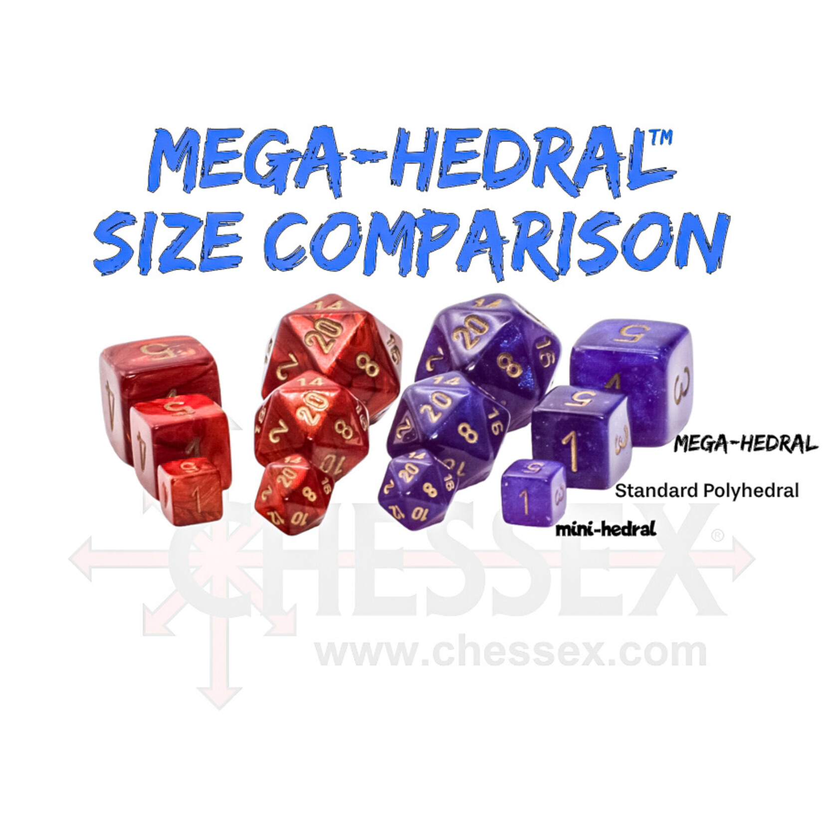 Scarab Scarlet/gold Mega-hedral 7 Die Set