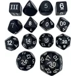 Impact Miniatures 14-Die Set Opaque Black for DCC RPG (Dungeon Crawl Classics)