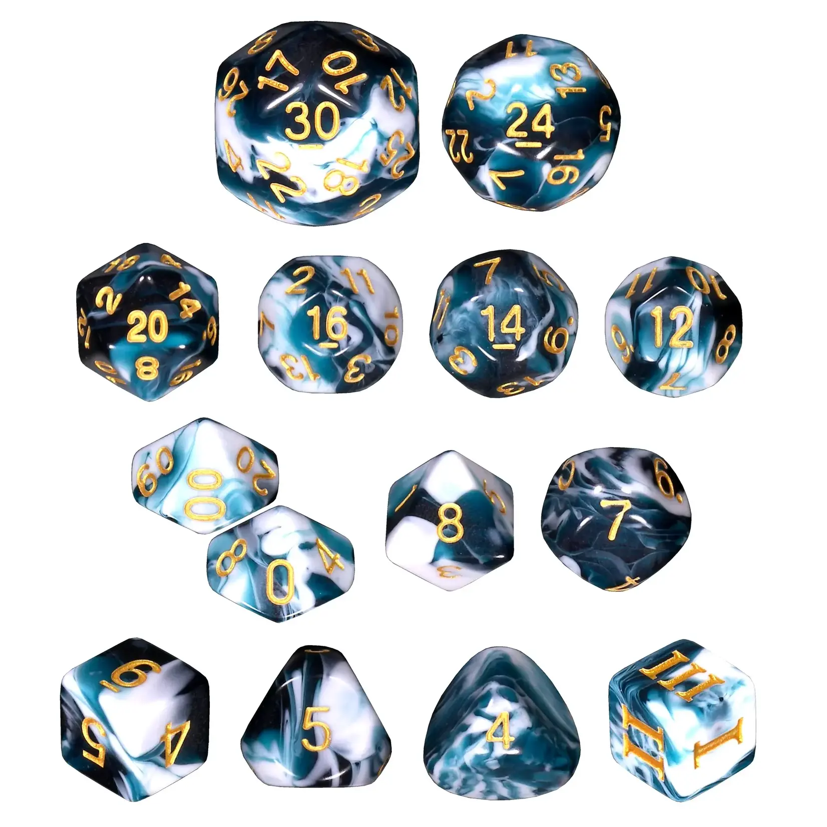 Impact Miniatures Ensemble de 14 dés pour DCC Dés Typhon Unleashed Arcana