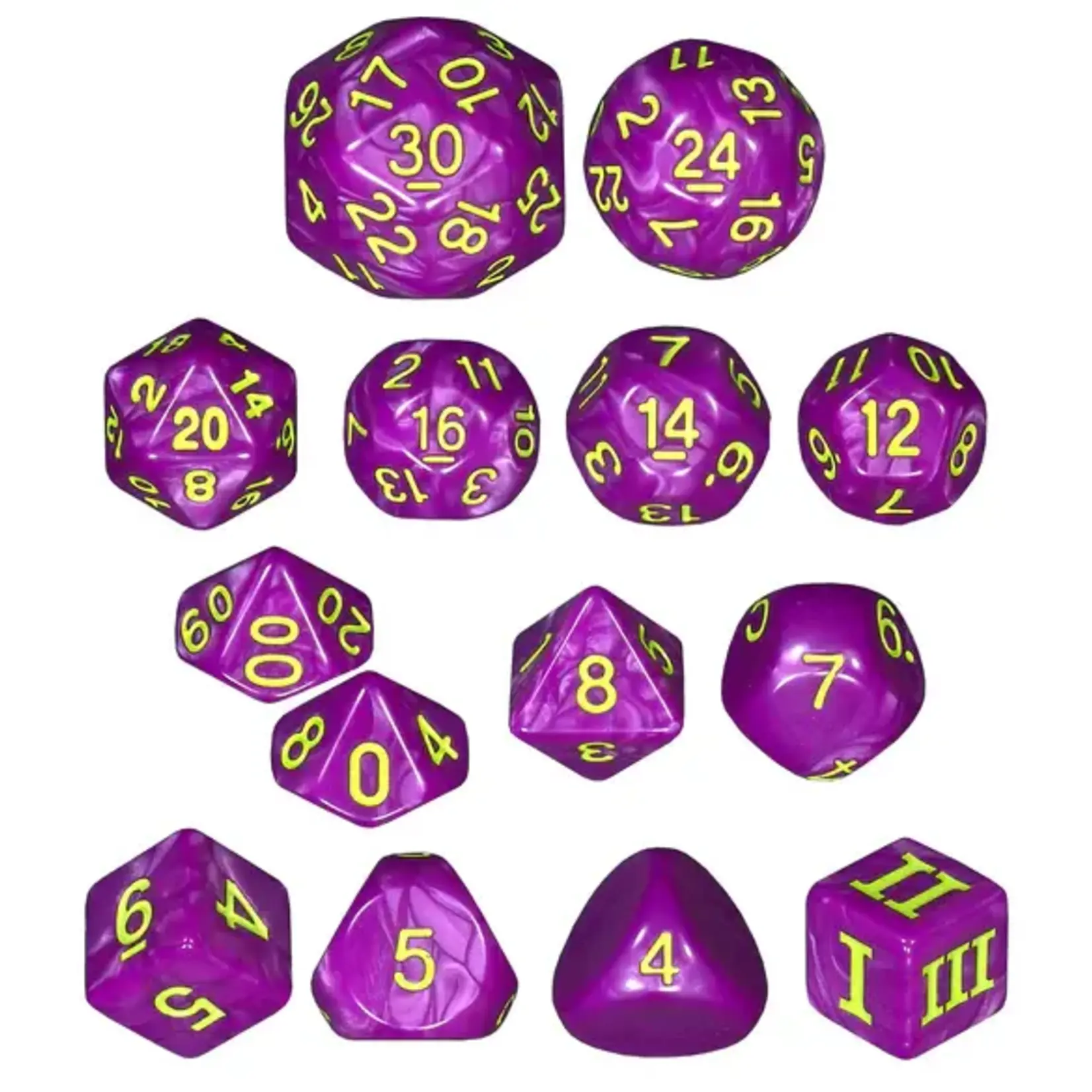 Impact Miniatures Ensemble de 14 dés Cloudkill pour DCC  / Cloudkill Unleashed Arcana 14 Dice Set for DCC RPG