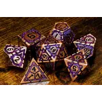 Voûte Stellaire (Or - Mauve) - Ensemble de dés polyhédriques en métal La Voûte du Magicien