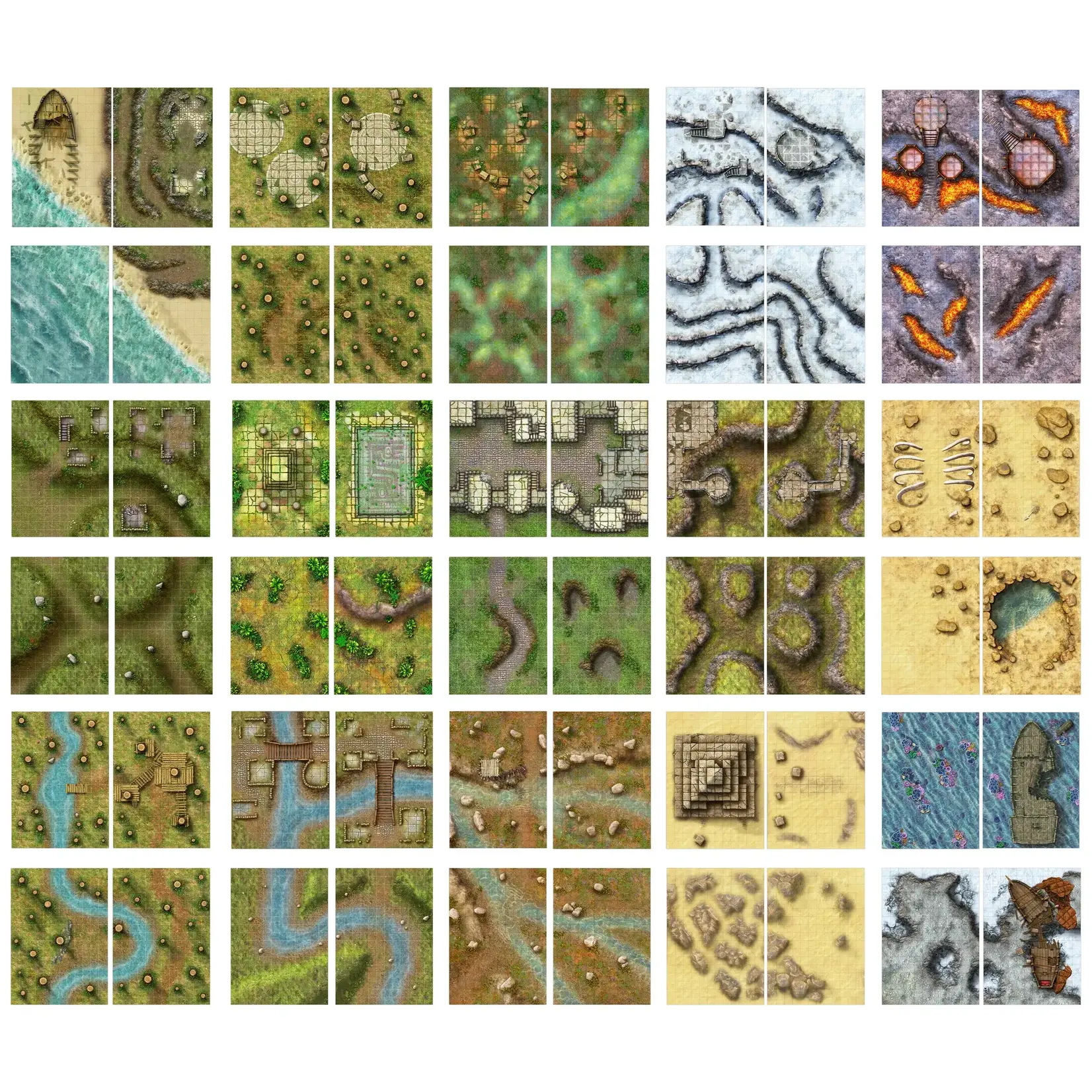 Giant Book of Battle Mats: Wild Wrecks & Ruins (17" x 12")