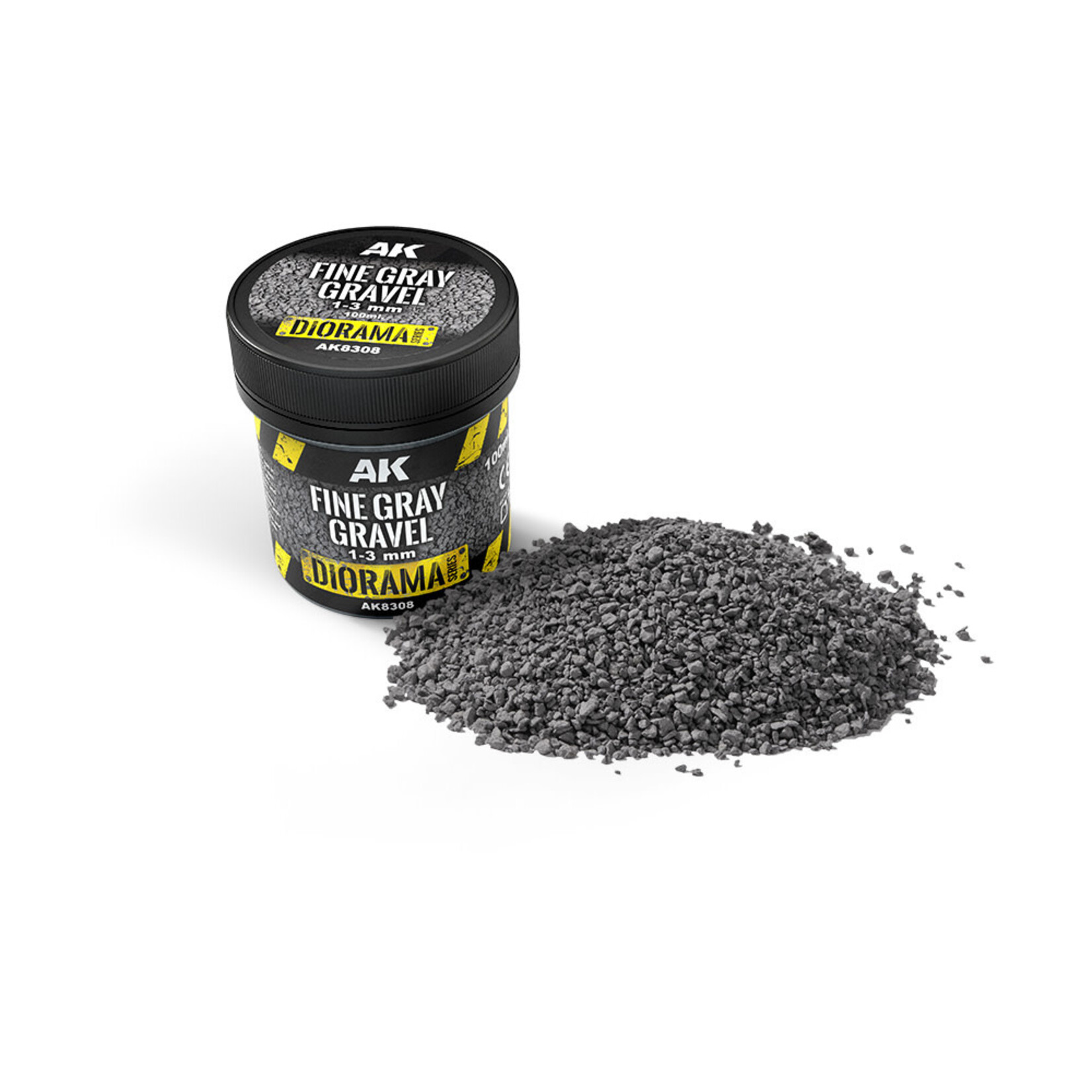Fine Gray Gravel 1-3mm 100 ml - AK Interactive