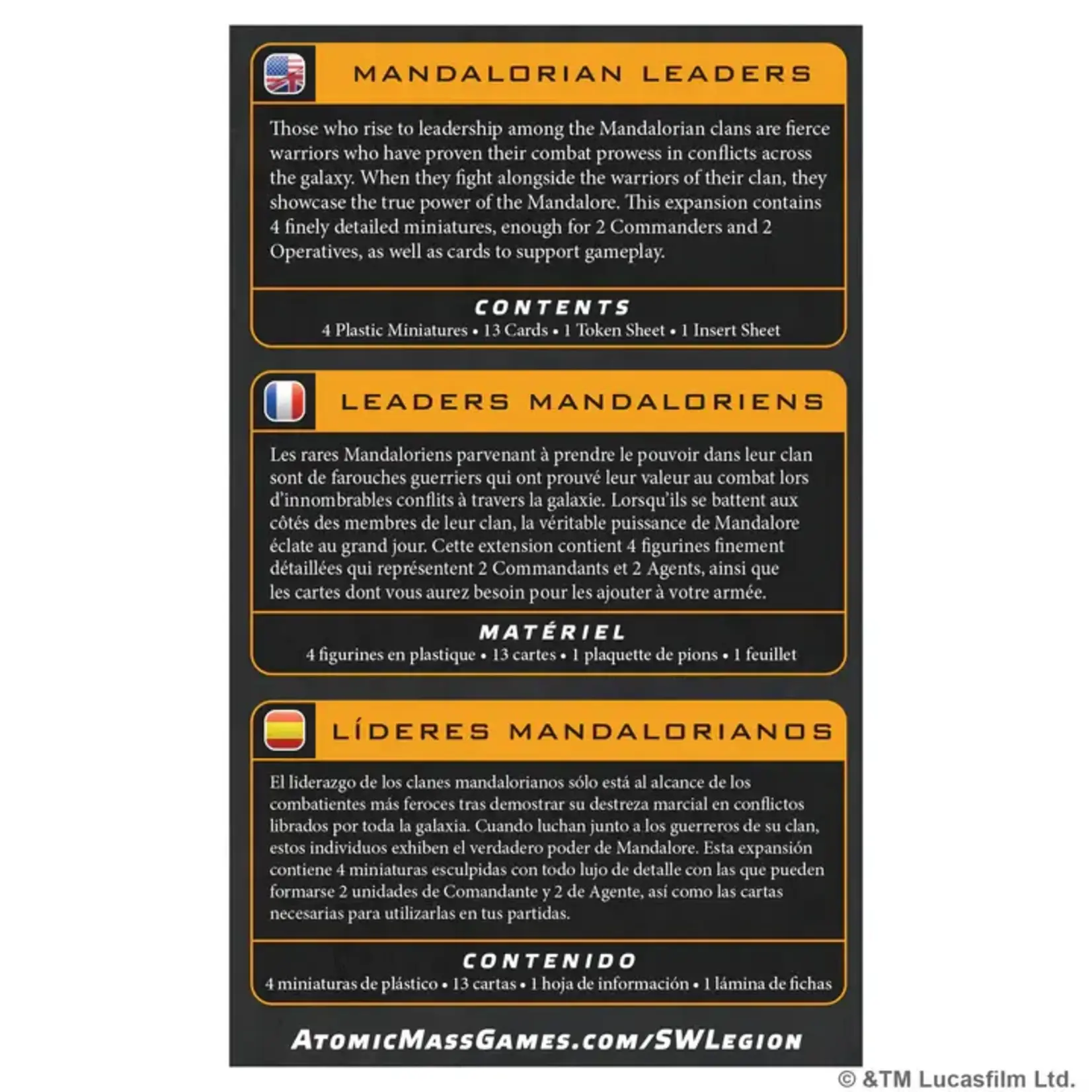 Mandalorian Leaders (ML) - Star Wars: Legion