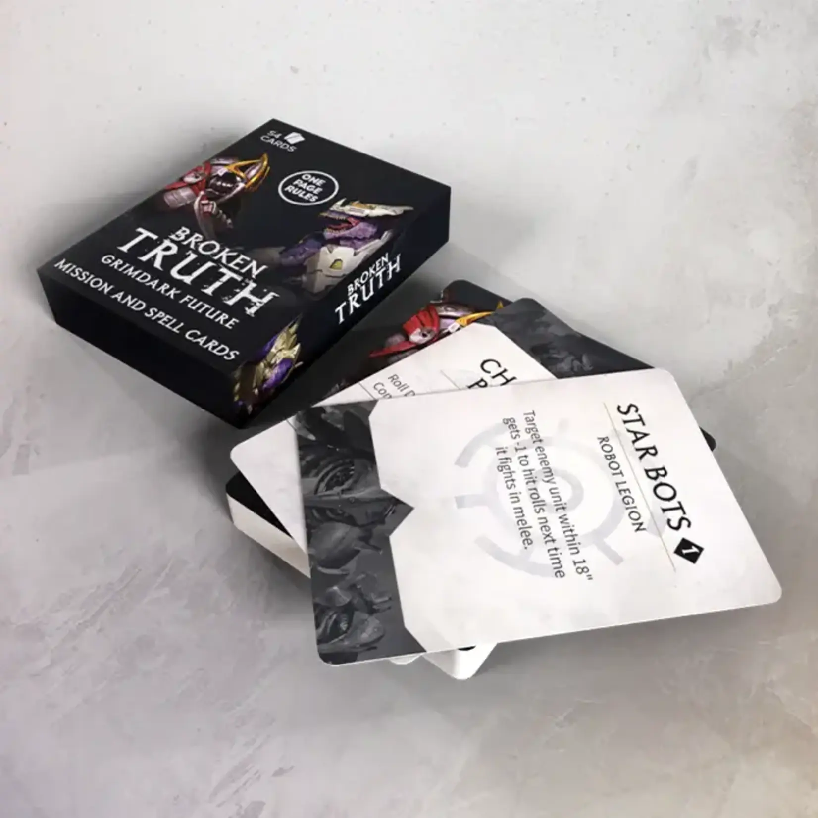 One Page Rules Mission and Spell Cards - Broken Truth: Grimdark Future - One Page Rules (ENG)