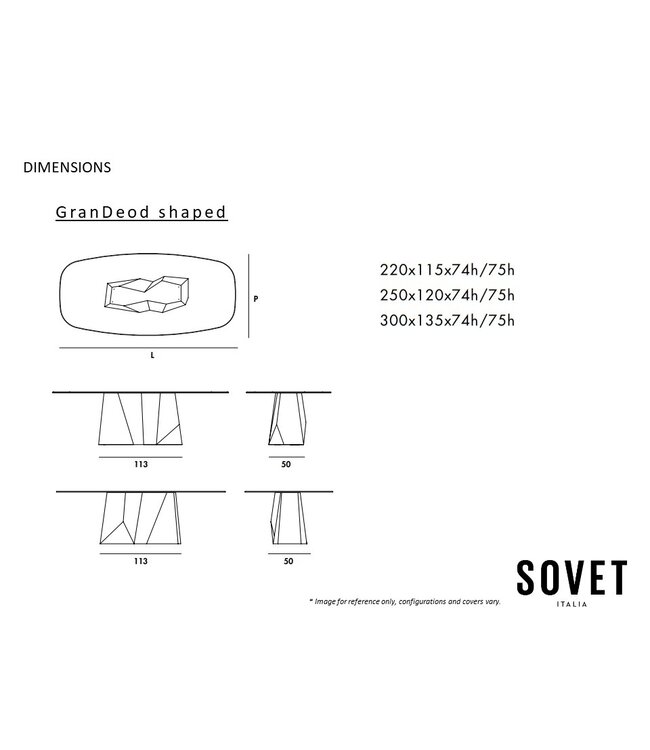GRANDEOD SHAPED DINING TABLE.
