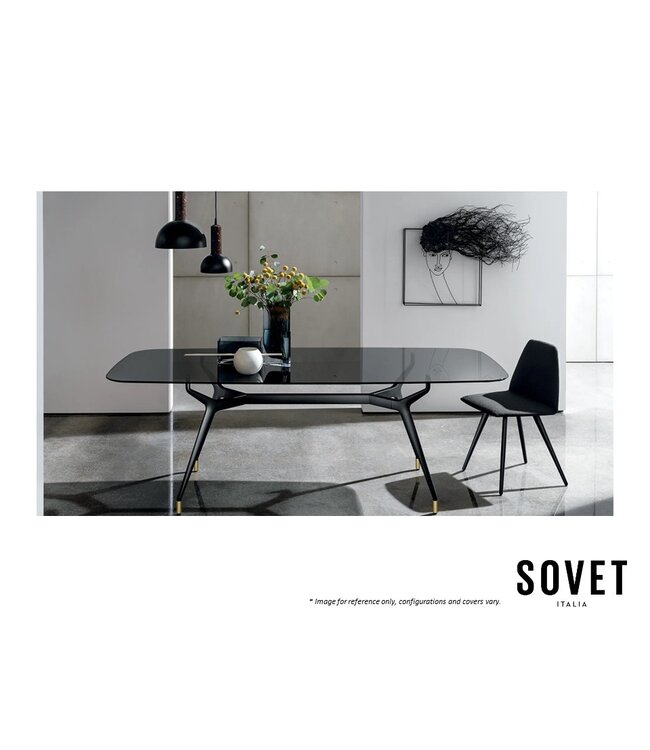 SOVET ARKOS SHAPED RECTANGULAR DINING TABLE.