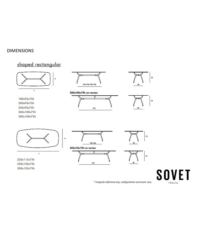 ARKOS SHAPED RECTANGULAR DINING TABLE.