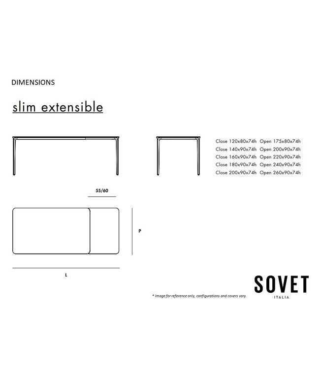 SLIM EXTENSIBLE DINING TABLE.