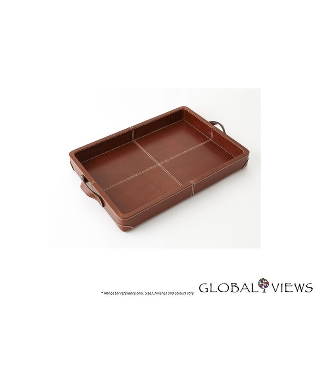 EMPORIUM HOME TIBURTINA TRAY - COGNAC LEATHER.