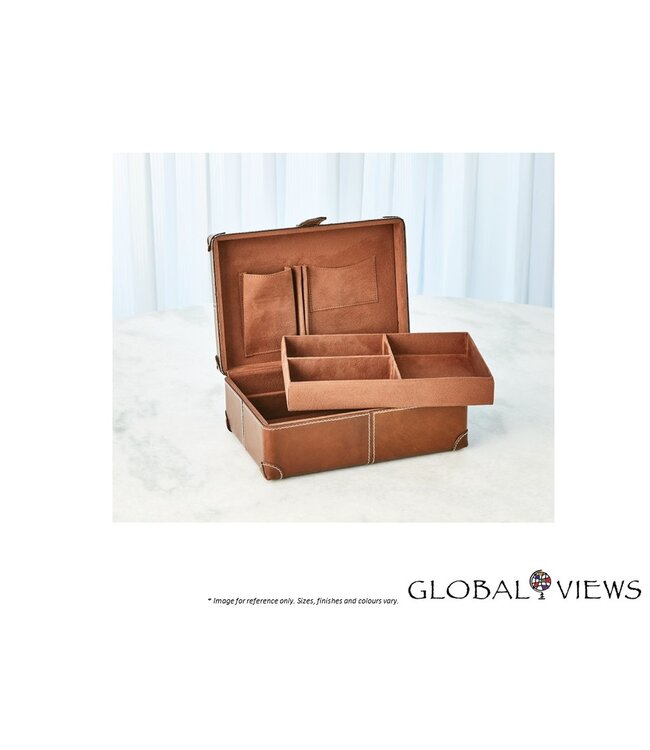 EMPORIUM HOME TIBURTINA BOX - COGNAC LEATHER.