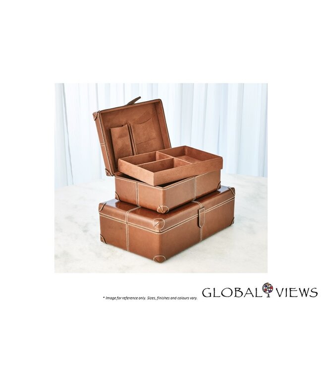 EMPORIUM HOME TIBURTINA BOX - COGNAC LEATHER.