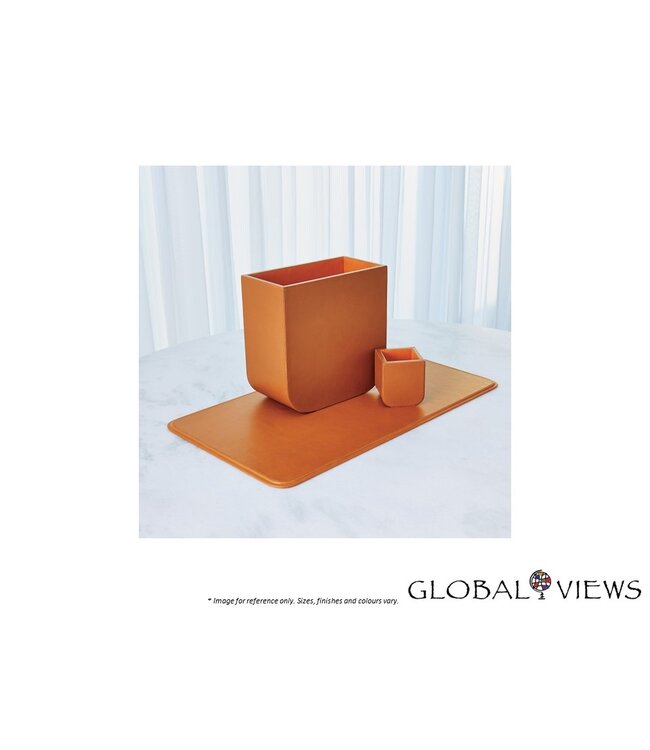 RADIUS EDGE LEATHER PENCIL CUP - ORANGE.
