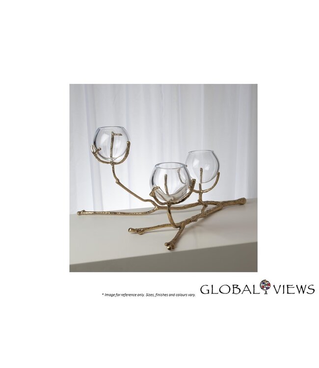 TWIG 3 VASE HOLDER BRASS.