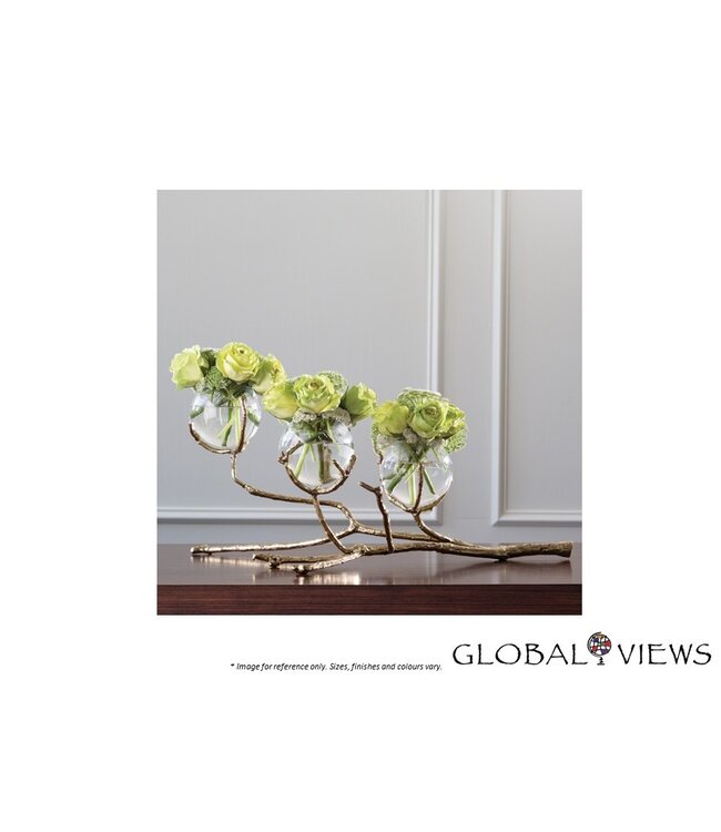 TWIG 3 VASE HOLDER BRASS.