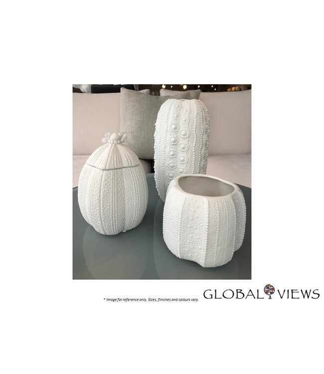URCHIN TALL VASE - BISQUE WHITE.