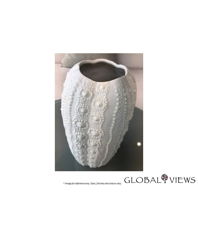 URCHIN TALL VASE - BISQUE WHITE.