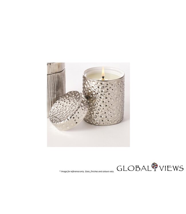 MOONSCAPE JAR CANDLE - SANDWOOD TEAK SILVER JAR.