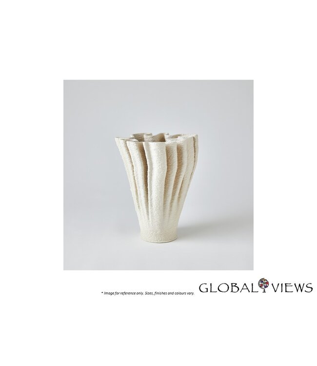 RIPPLE 3D PRINTED  VASE - MATTE WHITE LARGE.