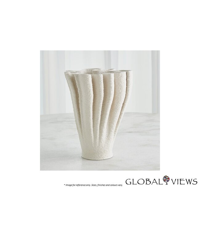 RIPPLE 3D PRINTED  VASE - MATTE WHITE LARGE.