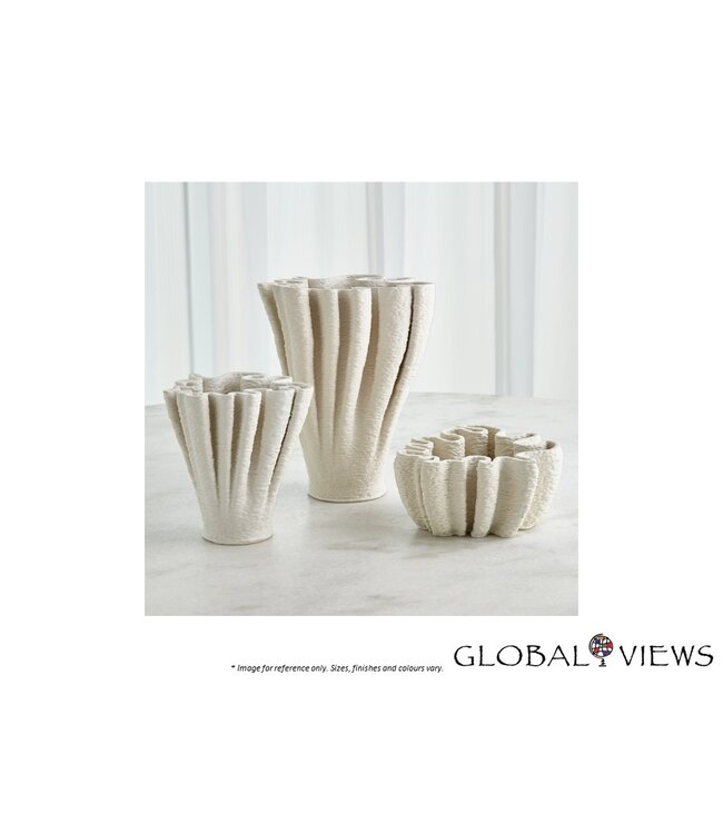 RIPPLE 3D PRINTED  VASE - MATTE WHITE LARGE.