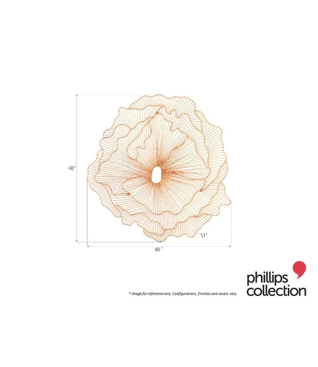 POPPY FLOWER WALL ART COPPER - LG.