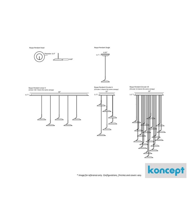 ROYYO CIRCULAR 6 PENDANT.