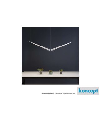 KONCEPT Z-BAR PENDANT BIRD36'', SOFT WARM LIGHT, MATTE BLACK BARS.