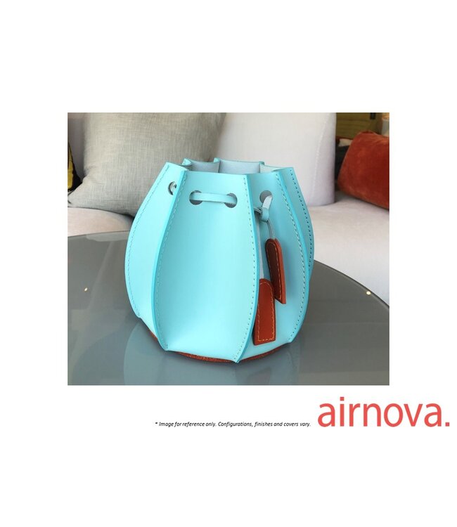 AIRNOVA PLISSE LEATHER VASE 06 - WATER GREEN C157.