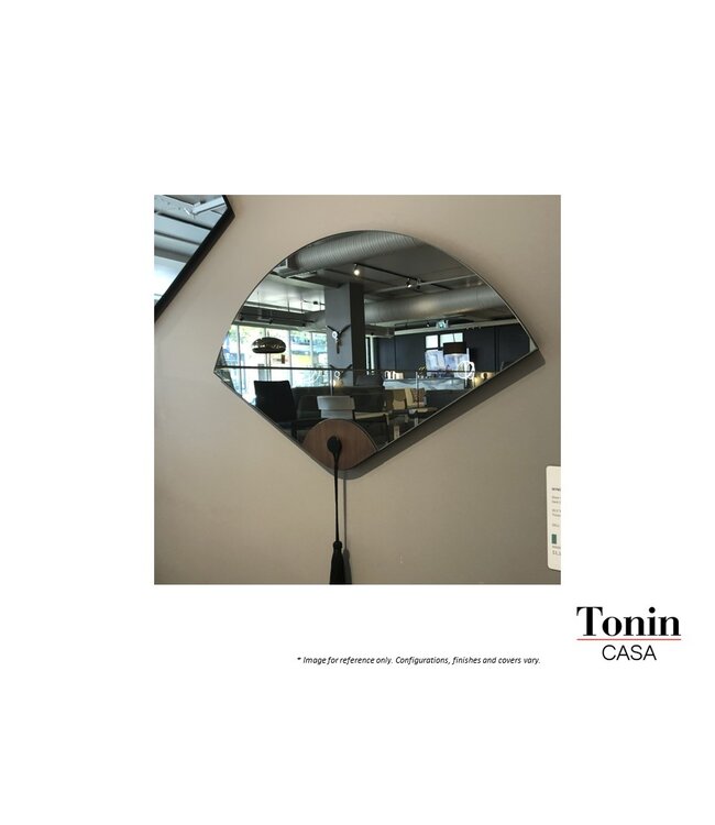 WINDERLY MIRROR - WALNUT WOOD BRONZED MIRROR.