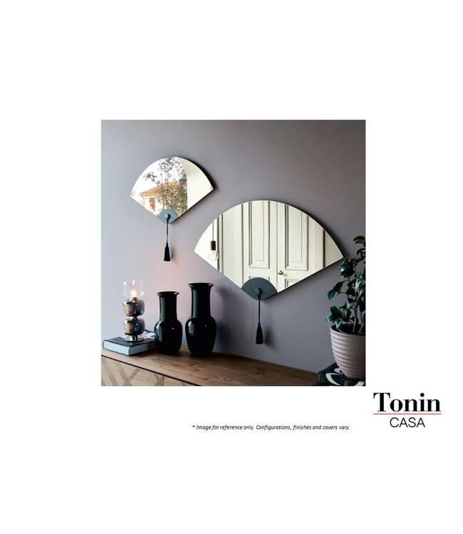 WINDERLY MIRROR - WALNUT WOOD BRONZED MIRROR.