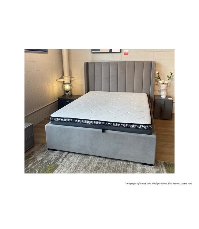 CHARLOTTE QUEEN STORAGE BED CHAMP GREY.