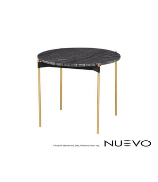 PIXIE SIDE TABLE - BLACK MARBLE TOP GOLD LEGS.